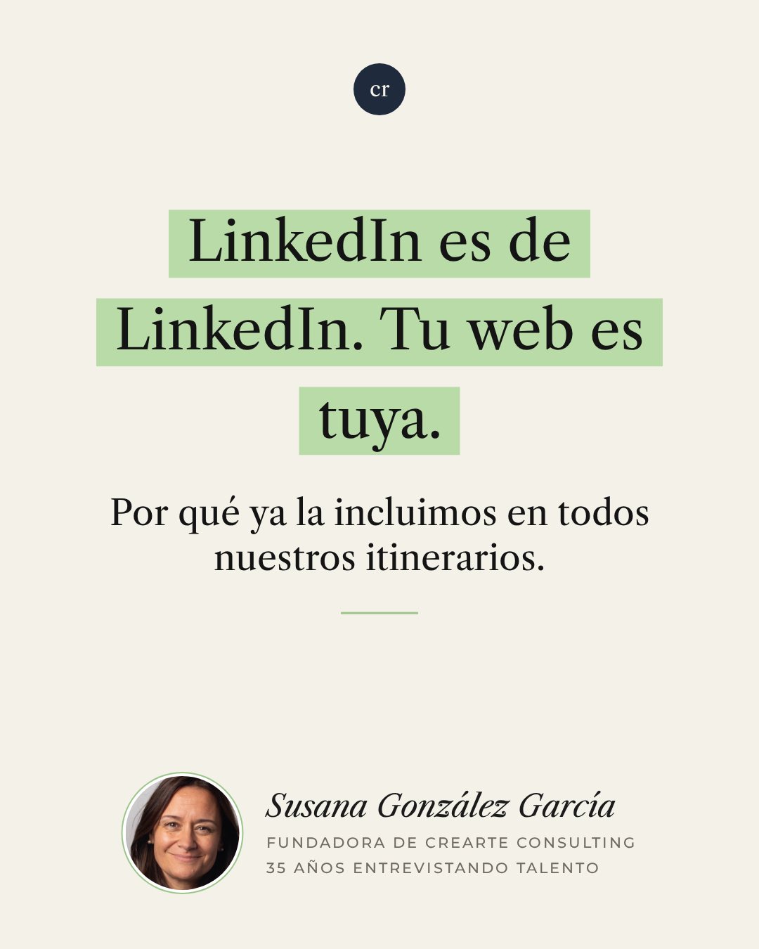 LinkedIn es de LinkedIn. Tu web es tuya. Por qué ya la incluimos en todos nuestros itinerarios.